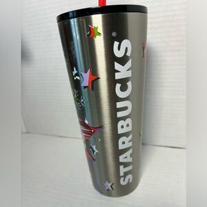 NEW Starbucks Holiday 24oz Tumbler Cup with straw